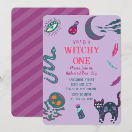 Invitación de cumpleaños de Witchy One Halloween