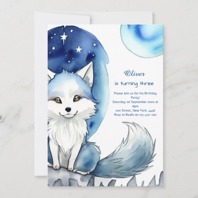 Invitación de cumpleaños de Wolf (Anverso)