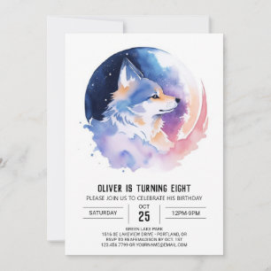 Invitación de cumpleaños de Wolf imprimible