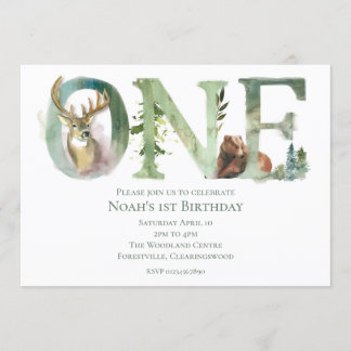 Invitación de cumpleaños de Woodland