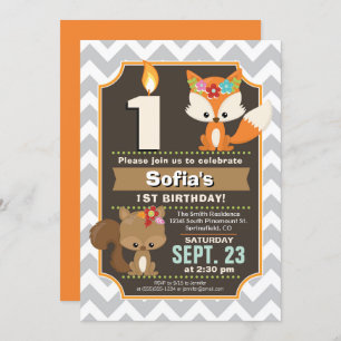 Invitación de cumpleaños de Woodland
