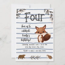 Invitación de cumpleaños de Woodland