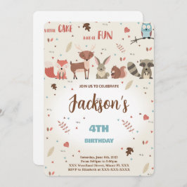 Invitación de cumpleaños de Woodland Boy Editable