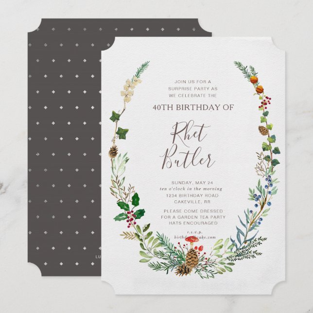 Invitación de cumpleaños de Woodland Cualquier hit (Anverso / Reverso)