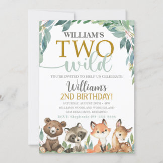 Invitación de cumpleaños de Woodland Dos Invitacio