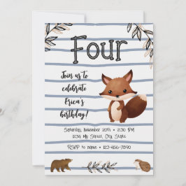 Invitación de cumpleaños de Woodland/Squirrel