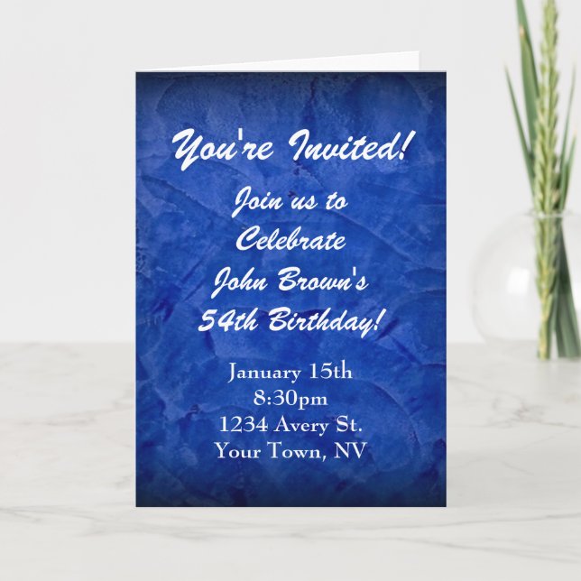 Invitación de cumpleaños de yeso azul Descarga ins (Anverso)
