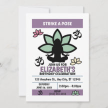 Invitación de Cumpleaños de Yoga