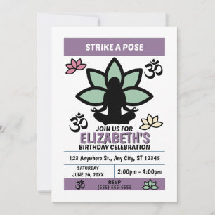 Invitación de Cumpleaños de Yoga