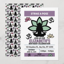 Invitación de Cumpleaños de Yoga