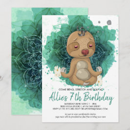 Invitación de cumpleaños de yoga para niños
