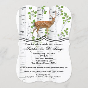 Invitación de cumpleaños: Deer Doe Buck Woodland H