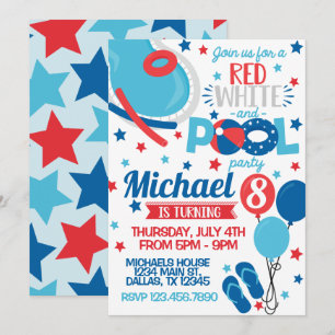 Invitación de cumpleaños del 4 de julio
