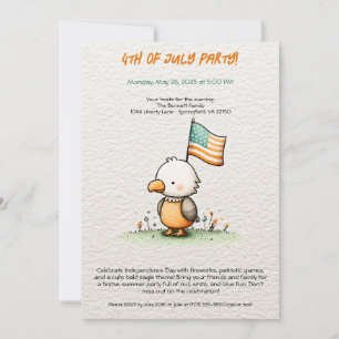 Invitación de cumpleaños del 4 de julio de águila 