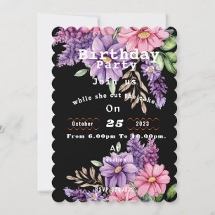 Invitación de cumpleaños del amante de las flores