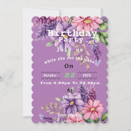 Invitación de cumpleaños del amante de las flores