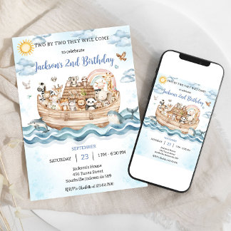 Invitación de cumpleaños del Arca de Noé