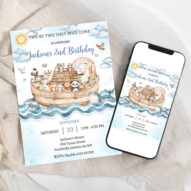 Invitación de cumpleaños del Arca de Noé (Subido por el creador)