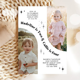 Invitación de cumpleaños del Arco de Doble Foto