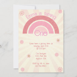 Invitación de cumpleaños del arcoiris Boho