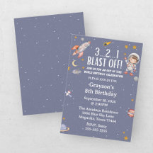 Invitación de Cumpleaños del Astronauta Niño del E