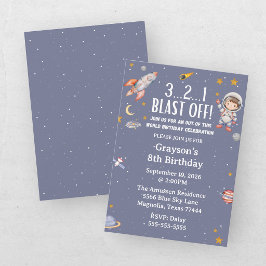 Invitación de Cumpleaños del Astronauta Niño del E