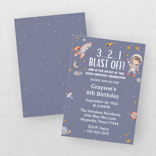 Invitación de Cumpleaños del Astronauta Niño del E