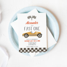 Invitación de cumpleaños del auto de carreras amar