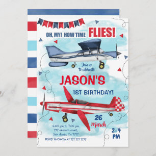 Invitación de cumpleaños del avión