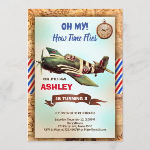 Invitación de cumpleaños del avión