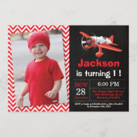Invitación de cumpleaños del avión. Fiesta de cump