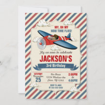 Invitación de cumpleaños del avión/Fiesta de mosca