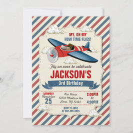 Invitación de cumpleaños del avión/Fiesta de mosca
