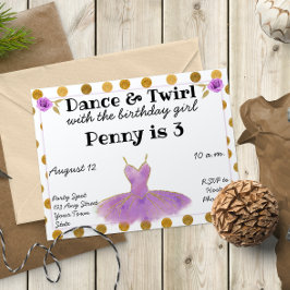 Invitación de cumpleaños del ballet