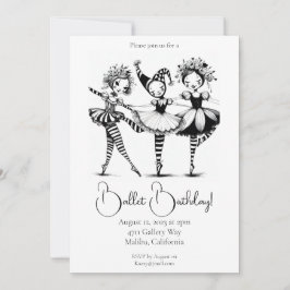 Invitación de cumpleaños del ballet