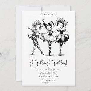 Invitación de cumpleaños del ballet