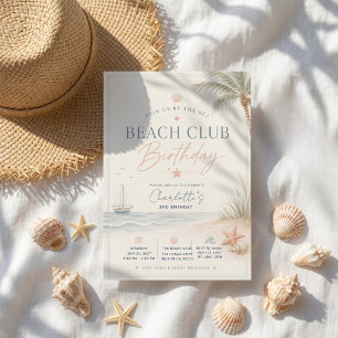 Invitación de cumpleaños del Beach Club Náutico