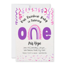Invitación de cumpleaños del bebé arcoiris