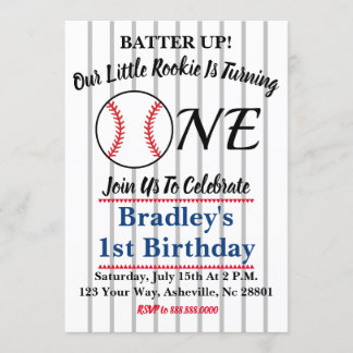 Invitación de cumpleaños del béisbol