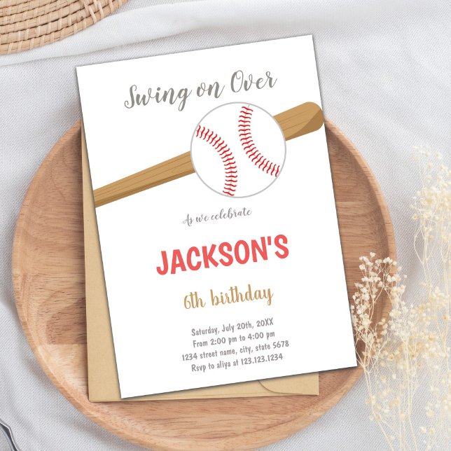 Invitación de cumpleaños del béisbol azul (Baseball Birthday Invitations)