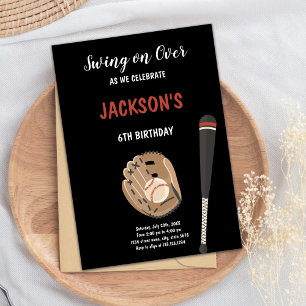 Invitación de cumpleaños del béisbol negro