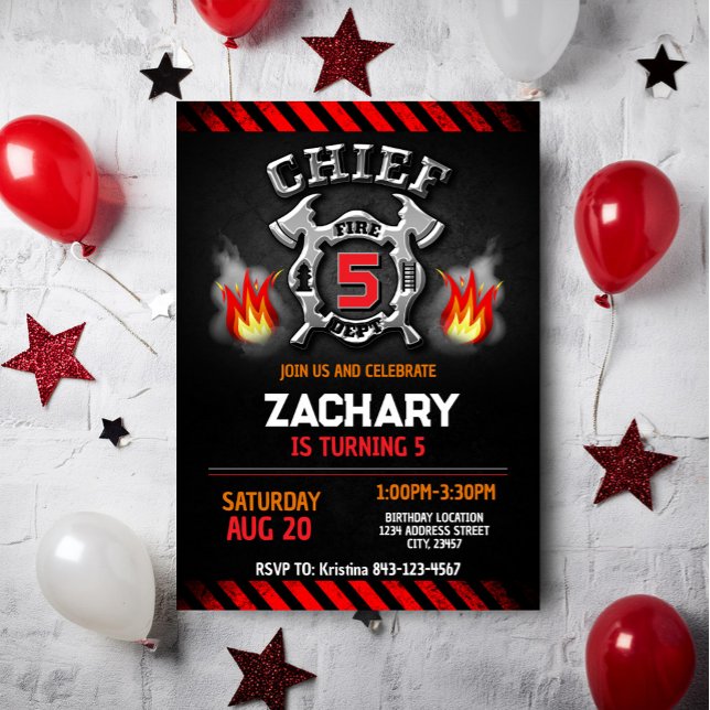 Invitación de cumpleaños del bombero (Subido por el creador)