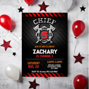 Invitación de cumpleaños del bombero