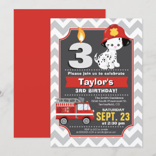 Invitación de cumpleaños del bombero