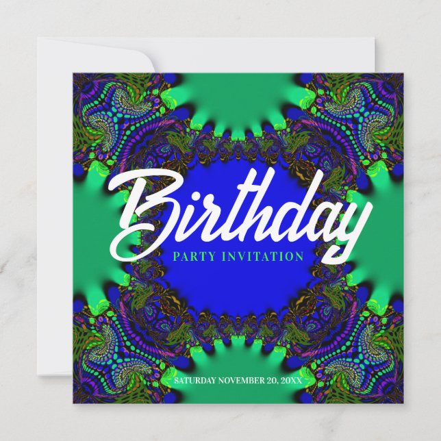 Invitación de cumpleaños del bosque de fantasía (Anverso)