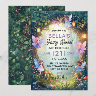 Invitación de cumpleaños del bosque de hadas encan