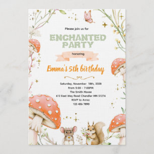 Invitación de cumpleaños del bosque encantado