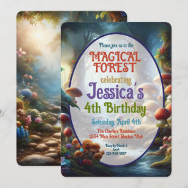 Invitación de cumpleaños del bosque mágico