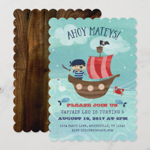 Invitación de cumpleaños del buque pirata