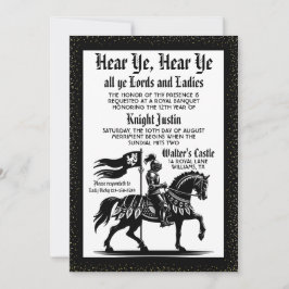 Invitación de cumpleaños del caballero del Renacim